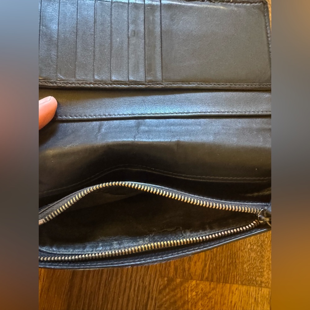 Bottega Veneta Intrecciato Woven Leather Wallet Black Fold Long EUC AUTHENTIC - Picture 8 of 15